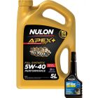 Nulon Apex+ 5W-40 Performance Engine Oil 5L + Anti-Wear Treatment 300ml