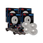 DBA Front & Rear Disc Rotors + Street Series Brake Pads