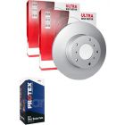 Protex Ultra Front Disc Brake Rotors + Blue Brake Pads