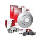 Protex Ultra Front Disc Brake Rotors + Ceramic Brake Pads + Left Disc Caliper