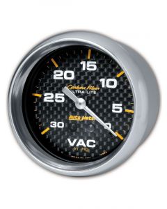 Auto Meter Gauge Carbon Fiber Vacuum 0-30" HG 2 5/8" Analog Mechanical
