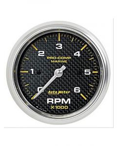 Auto Meter Gauge Tacho 3 3/8" 6K RPM Marine Carbon Fiber