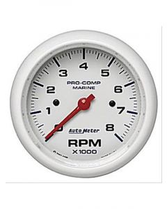 Auto Meter Gauge Tacho 3 3/8" 8K RPM Marine White
