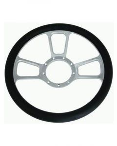 RPC 14" T Style Alloy, Steering Wheel (Chrome), With Leather Grip