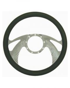 RPC 14" Boomerang, Alloy Steering Wheel, (Chrome), With Leather, Grip