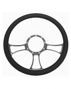 RPC 14" Trinity Alloy, Steering Wheel (Chrome), With Leather Grip