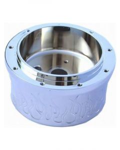 RPC Chrome Alloy Steering, Wheel Adapter, Flame Style, 3-1/4" Id Fits G…