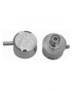 RPC Alloy Pcv Push-In, Breather With 1" Neck, Chrome Finish, Flamed St…