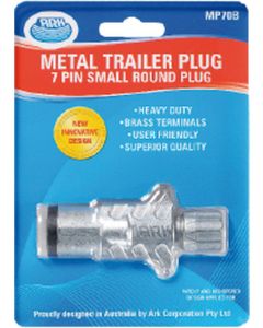 ARK 7 Pin Small Round Trailer Plug Metal Common Tas Qld Nsw & Wa Pack