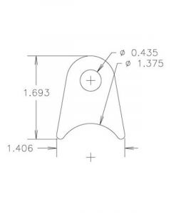 Meziere Flat Tabs, 7/16" Hole, Qty 20 7/8" Ht, 1-3/8" Tube Radius