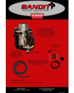 Leed Brakes Vacuum Pump Street Bandit Electric Naked Model 25 Hg Max Vacuum