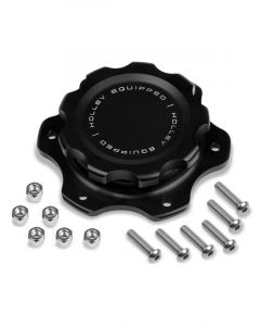 Holley Fuel Cell Cap Screw-on Black Cap Mounting Plate 6 Bolt Holes