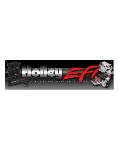 Holley Banner Vinyl Black Holley EFI Logo Grommets 28 in. Width 108 in.