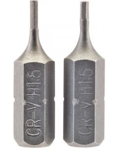Draper Tools 1.5mm 1/4 Hex. Hexagonal Insert Bit 25mm Long X 2
