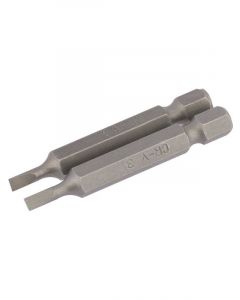 Draper Tools 3mm 1/4 Hex. Plain Slot Insert Bit 50mm Long X 2