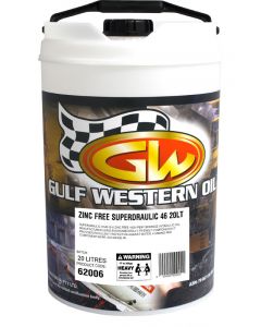 Gulf Western Superdraulic Zinc Free ISO 46 Hydraulic Oil 20L