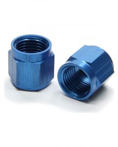 Aeroquip Fitting Tube Nut 6 AN 3/8 in Tube Aluminum Blue Anodize Pair