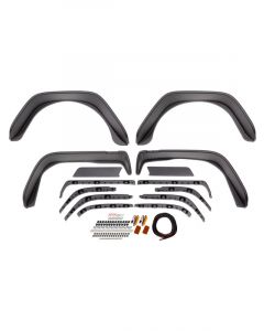 Bushwacker Fender Flare Flat Style Front / Rear 6 in Wide Plastic Bl