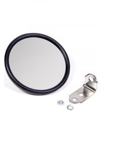 Coleman Machine Mirror Side View Round 5 in Diameter L Bracket Steel Bla