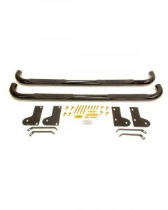 Dee Zee Step Bars 3 in OD Steel Black Powder Coat Quad Cab Dodge Fu (DZ 371231)