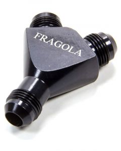 Fragola Fitting Y Block 8 AN Male Aluminum Black Anodize