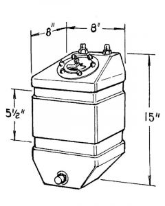 Jaz Fuel Cell Pro Stock 3 gal 8 x 8 x 15 in Tall 10 AN Outlet 8 AN