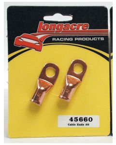 Longacre Battery Terminal - 1/0 Gauge - 3/8 in Eyelet - Copper - Pair