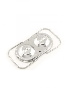 Mr Gasket Master Cylinder Cap Dual Bail 3 x 5-3/4 in Steel Chrome Chevy