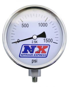Nitrous Express Nitrous Pressure Gauge 0-1500 PSI Mechanical Analog Liq