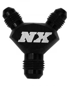 Nitrous Express Fitting Y Block 6 AN Male Inlet Dual 6 AN Male Outlets