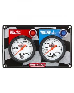 Quickcar Racing 2 Gauge Panel Flag Plate Oil & Water Temp 2-5/8in