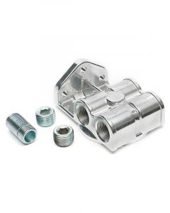 Trans-Dapt Oil Filter Mount Four 1/2 in NPT Female Ports 3/4-16 in Cente