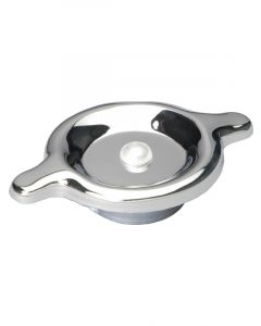 Trans-Dapt Oil Fill Cap Twist-On Round Steel Chrome GM Style