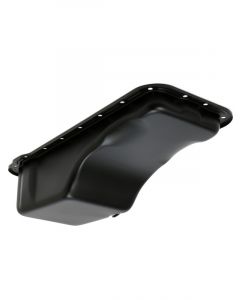 Trans-Dapt Engine Oil Pan Front Sump 4 qt Stock Depth Steel Black Powder