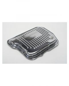 Trans-Dapt Transmission Pan Stock Depth Finned Steel Chrome Torqueflite