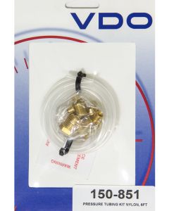 VDO Gauge Tubing - 6 ft - 1/8 in OD - Brass Fittings - Plastic - Kit (150-851)