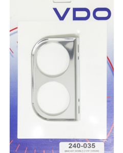 VDO Gauge Mounting Panel Two 2-1/16 in Holes Steel Chrome Universal (240-035)