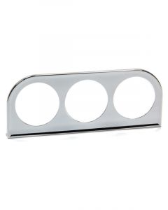 VDO Gauge Mounting Panel Three 2-1/16 in Holes Steel Chrome Universal (240-036)