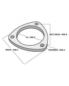 Vibrant Performance 3-bolt Stainless Steel Flange 3.5" ID Natural