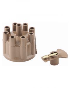 Accel Cap and Rotor Kit Socket Style Brass Terminals Clamp Down Tan Non-