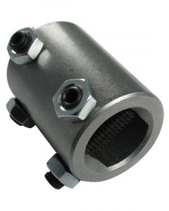 Borgeson Steering Shaft Coupler 3/4 in Double D to 1 in Double D Steel