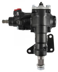 Borgeson Steering Box Power 14 to 1 Ratio 1 in Sector Shaft Iron Black