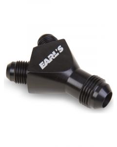 Earls Fitting Y Block 8 AN Male Inlet Dual 8 AN Male Outlets Alum