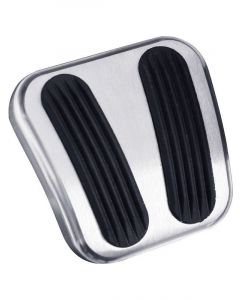 Lokar Pedal Pad Square Brake Rubber Pads Billet Aluminum Brushed GM