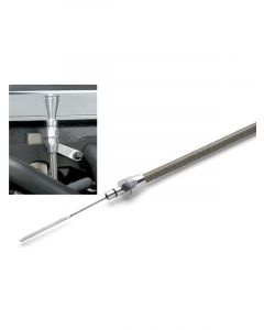 Lokar Engine Oil Dipstick Block Mount Braided Stainless Housing Alumi
