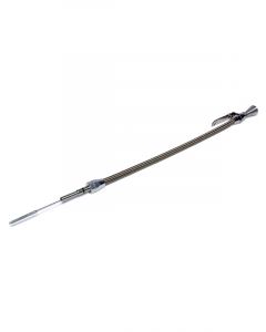 Lokar Engine Oil Dipstick Flexible Block Mount Braided Stainless Alum