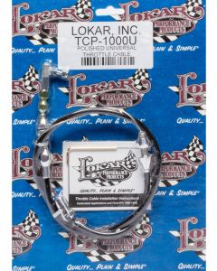 Lokar Throttle Cable Hi-Tech 2 ft Long Hardware Included Black Poly