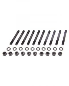 Milodon Main Stud Kit Hex Nuts 2-Bolt Mains Chromoly Black Oxide AMC V8