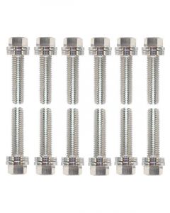 Proform Wedge-Locking Header Bolts Hex Head M8 X 1.181in For Chevy LS Nickel
