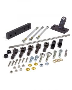 Weiand Throttle Linkage Side Mount Dual Quad Aluminum / Steel Black Anod